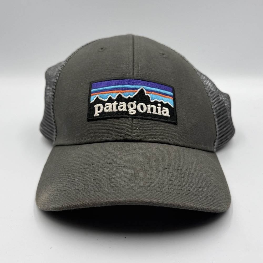Patagonia P-6 Logo Trucker Hat Forge Grey Mesh Back Snapback Cap